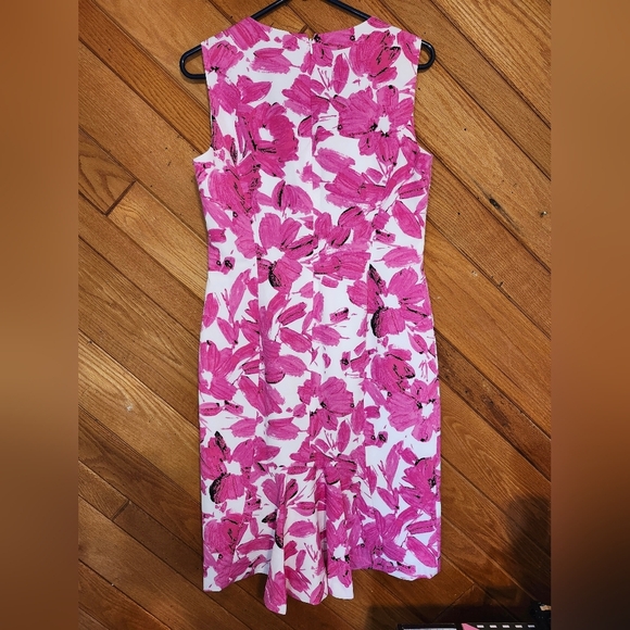 Kasper white and pink floral square neck sheath dress size 4 - Picture 10 of 14